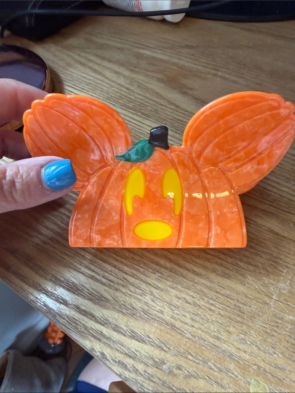 Mickey Orange Pumpkin Ear Hair Clip Disney Halloween part large